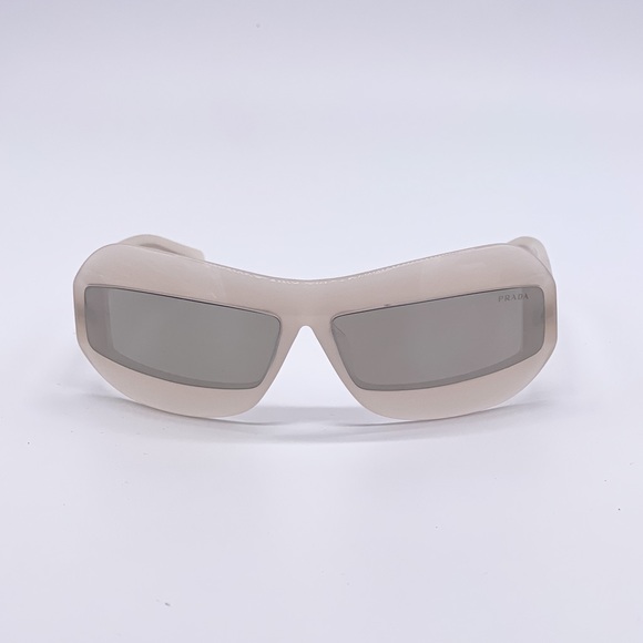 NEW PRADA OVERSIZED UNISEX SUNGLASSES IVORY EYEWEAR PRADA - Picture 3 of 11